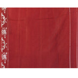 Dark Maroon Tussar Embroidered Saree