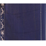 Berry Blue Tussar Embroidered Saree