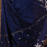 Berry Blue Tussar Embroidered Saree
