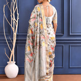 Silver Embroidered Silk Saree