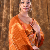Rich Orange Woven Patola Silk Saree