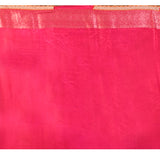 Bright Orange Floral Banarasi Silk Saree