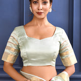 Pastel Blue Embroidered Silk Saree