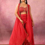 Pink Long Jacket Embroidery Set