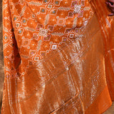 Bright Orange Banarasi Patola Silk Saree