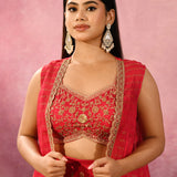 Pink Long Jacket Embroidery Set