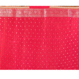 Shiny Orange Floral Banarasi Silk Saree
