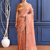 Jewel Pink Embroidered Tissue Saree