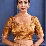 Jewel Pink Embroidered Tissue Saree