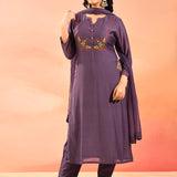 Soft Purple Floral Straight Cut Suit
