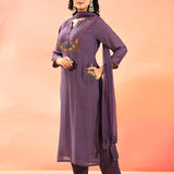 Soft Purple Floral Straight Cut Suit