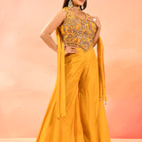 Yellow Embroidery Choli Set