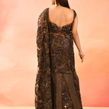 Cocoa Brown Floral All Over Bridal Lehenga