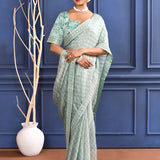 Soft Green Printed Tissue Saree