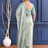 Soft Green Printed Tissue Saree