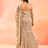 Sand Beige All Over Embroidered Bridal Lehenga