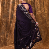 Sangria Purple Tussar Embroidered Saree