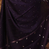 Sangria Purple Tussar Embroidered Saree