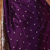 Dark Violet Butti Embroidered Silk Saree