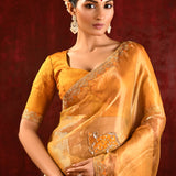 Jewel Gold Embroidered Tissue Gomatha Saree