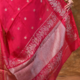 Bright Pink Buttis Woven Banarasi Silk Saree