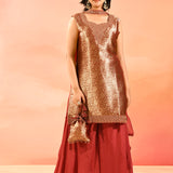 Copper Brown All Over Tissue Straight Cut Set