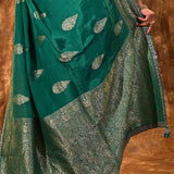 Persian Green Paisley Banarasi Silk Saree