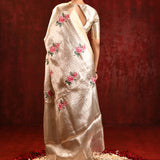 Jewel Gold Floral Tissue Embroidered Saree