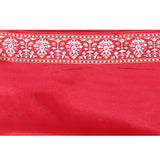 Bright Red Floral Embroidered Silk Blend Saree
