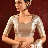 Jewel Gold Tissue Embroidered Floral Saree