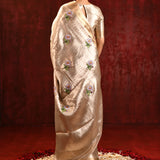 Jewel Gold Embroidered Floral Tissue Saree