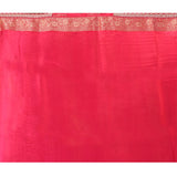 Crimson Pink Paisley Banarasi Silk Saree