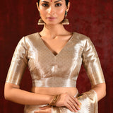 Jewel Gold Sunflower Embroidered Tissue Saree