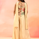 Beige Bloom Floral Choli Set