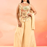 Beige Bloom Floral Choli Set