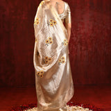 Jewel Gold Floral Embroidered Tissue Saree