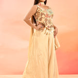 Beige Bloom Floral Choli Set