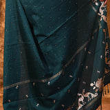 Pine Green Tussar Embroidered Saree