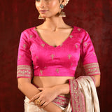 Soft Gold Embroidered Tissue Saree