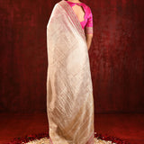 Soft Gold Embroidered Tissue Saree