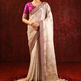 Soft Gold Tissue Embroidered Metallic Saree