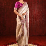 Soft Gold Tissue Embroidered Metallic Saree