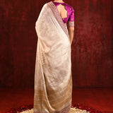 Soft Gold Tissue Embroidered Metallic Saree