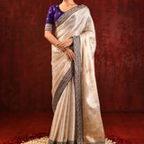 Soft Gold Tissue Embroidered Saree