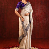 Soft Gold Tissue Embroidered Saree