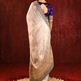 Soft Gold Tissue Embroidered Saree