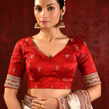 Soft Gold Embroidered Metallic Tissue Saree