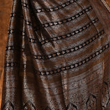 Black Floral Banarasi Silk Saree