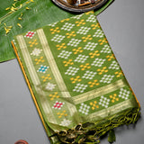 Vibrant Mango Yellow Banarasi Saree With Purple & Pink Meenakari Floral Border