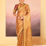 Classic Golden Embroidered Metallic Tissue Saree